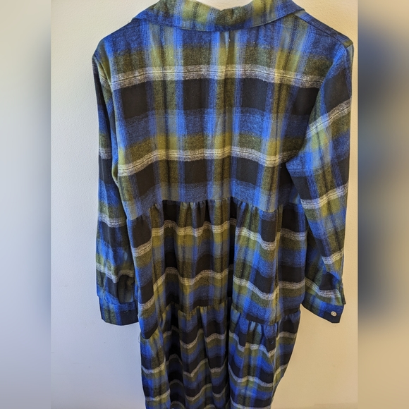 NIP LONG PLAID FLANNEL DUSTER - Picture 13 of 14